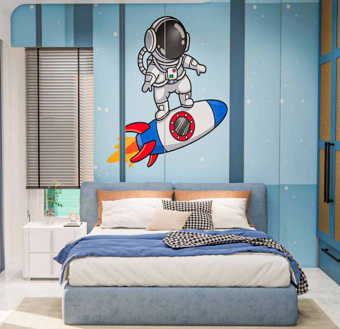 Astronaut riding in the space